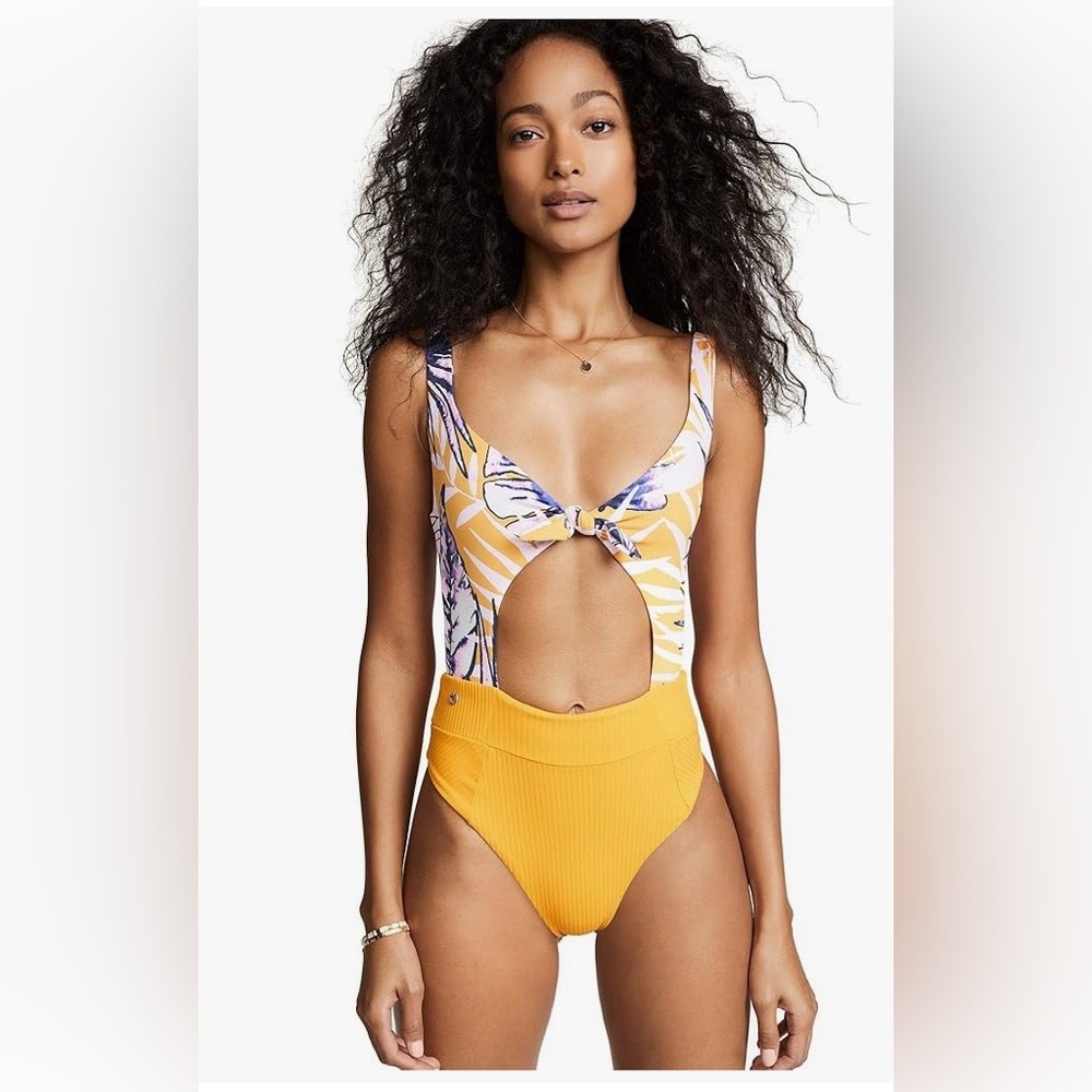Maaji Yellow and Purple One Piece Swimsuit